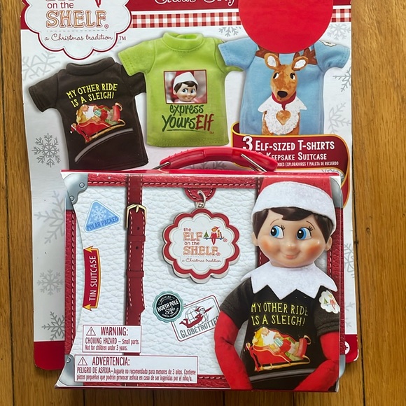 The Elf on the Shelf Graphic Tshirt Multi pack & Keepsake Suitcase - Picture 1 of 2